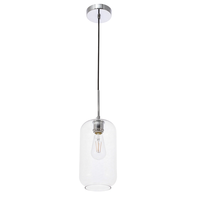 Living District Collier 1 Light Chrome and Clear Glass Pendant