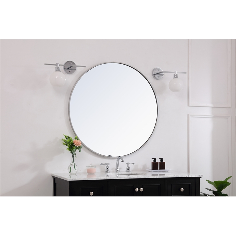 Living District Collier 1 Light Chrome and Frosted White Glass Right Wall Sconce