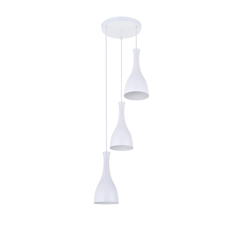 Living District Aiken 3 Light White Pendant