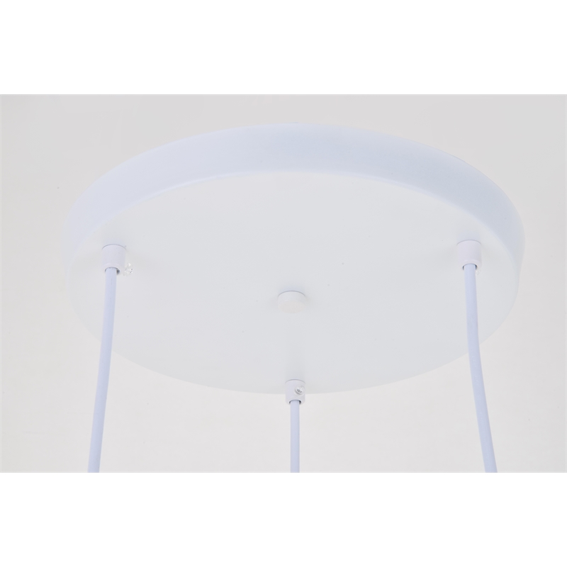 Living District Aiken 3 Light White Pendant