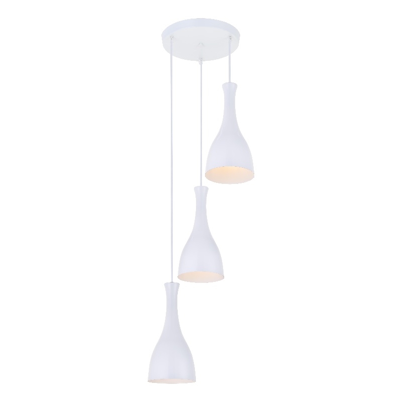 Living District Aiken 3 Light White Pendant