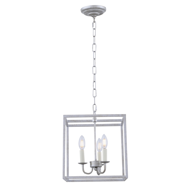 Living District Eclipse 3 Light Vintage Silver Pendant
