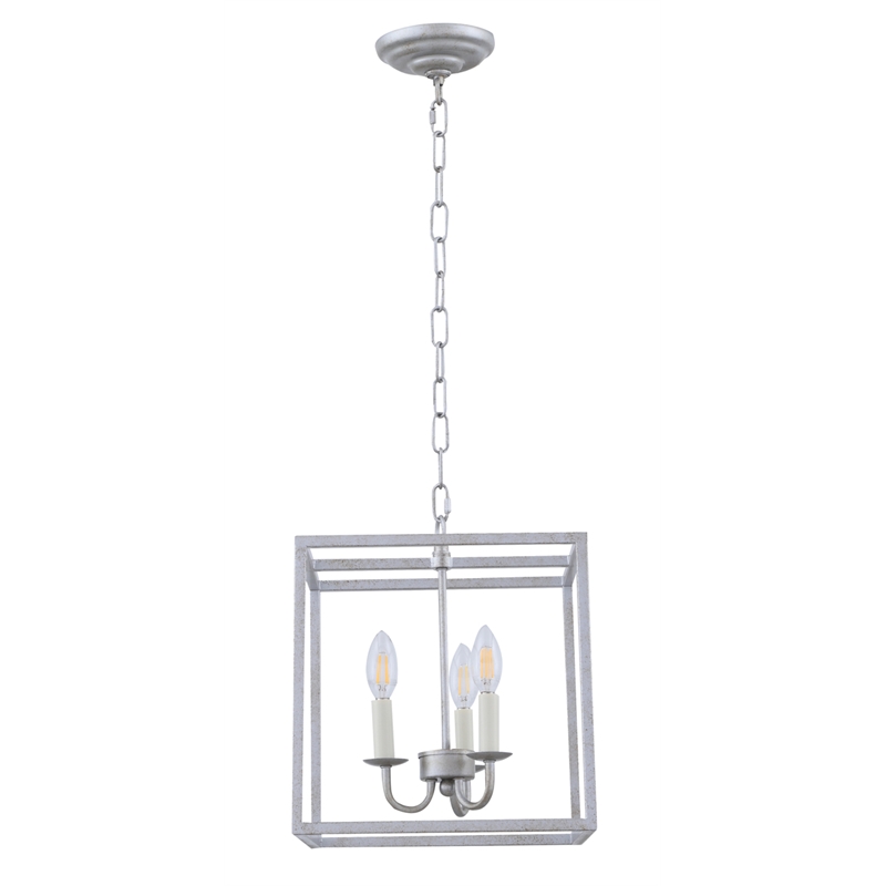 Living District Eclipse 3 Light Vintage Silver Pendant
