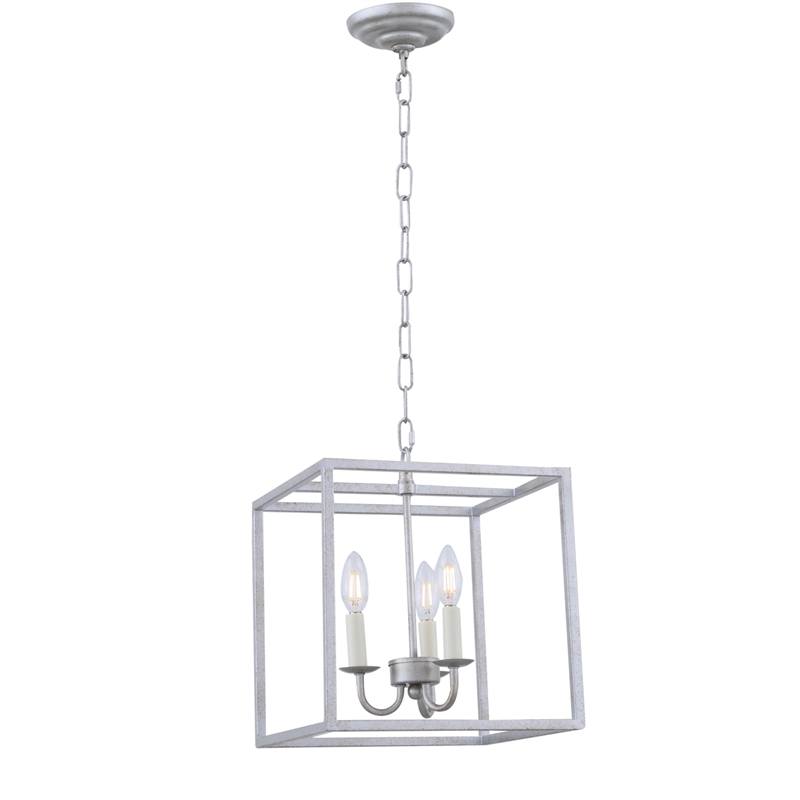 Living District Eclipse 3 Light Vintage Silver Pendant