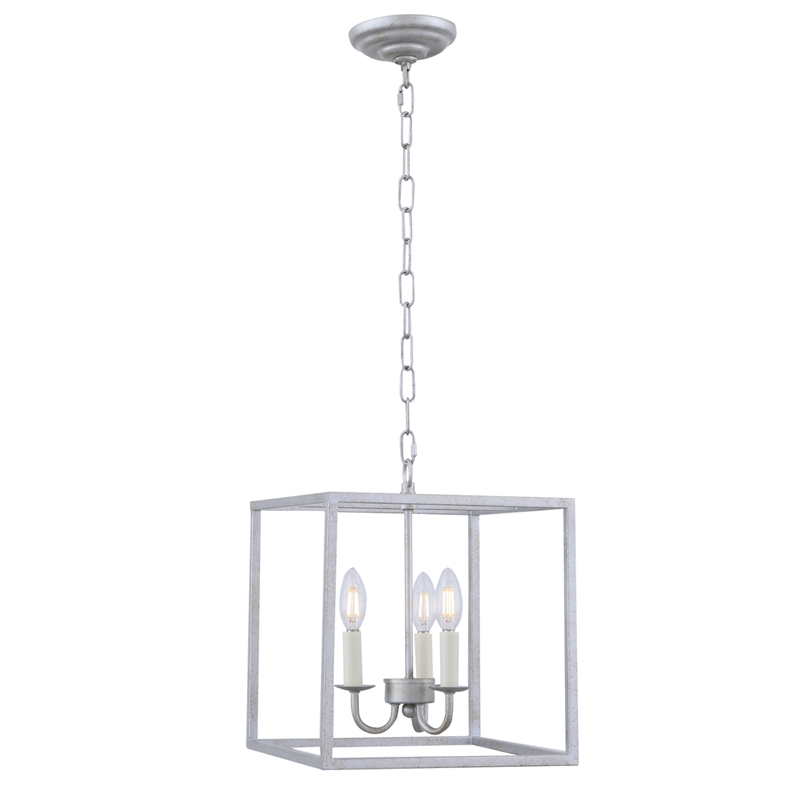 Living District Eclipse 3 Light Vintage Silver Pendant