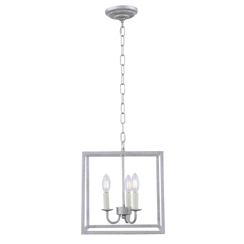 Living District Eclipse 3 Light Vintage Silver Pendant