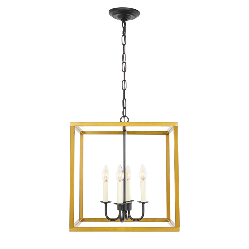 Living District Eclipse 4 Light Brass and Black Pendant