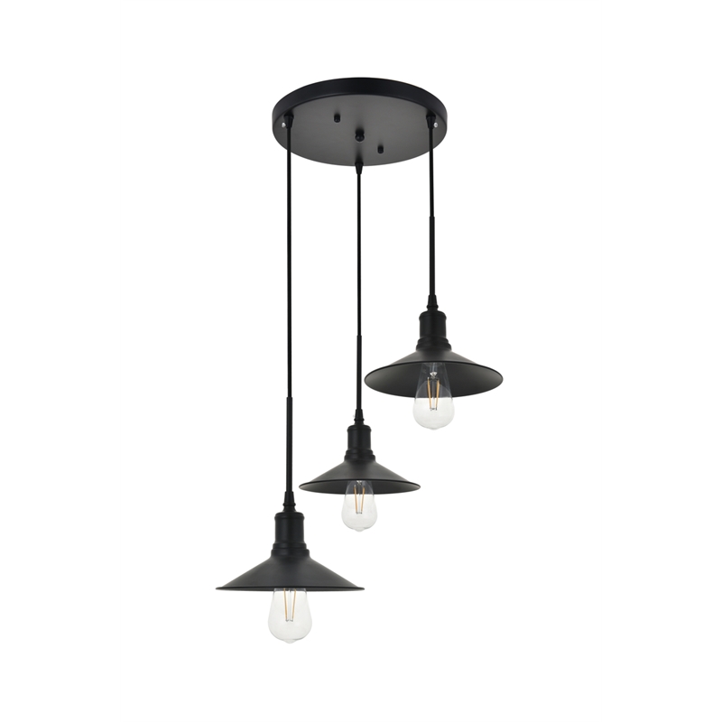 Living District Etude 3 Light Black Pendant