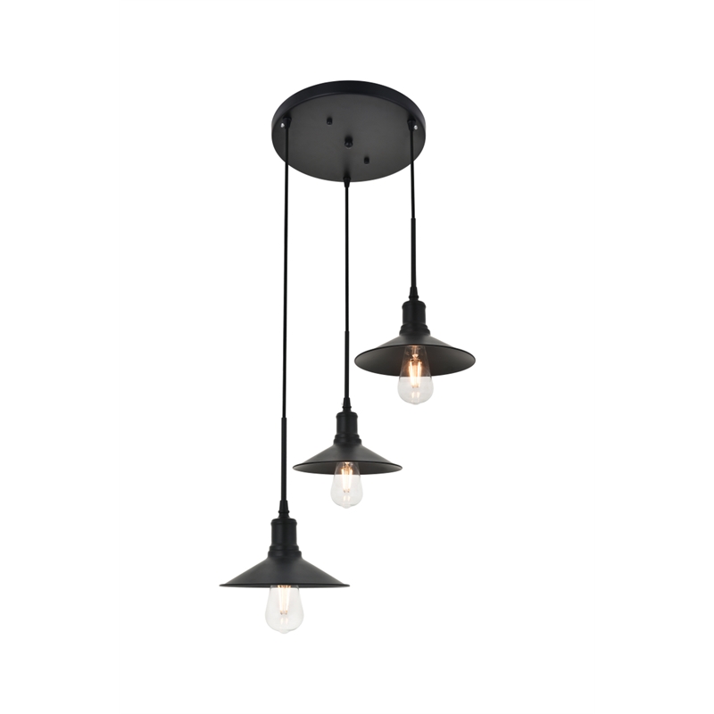 Living District Etude 3 Light Black Pendant