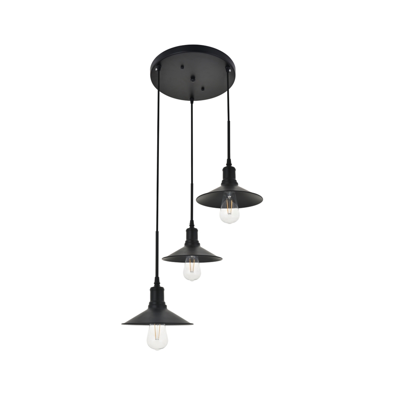 Living District Etude 3 Light Black Pendant