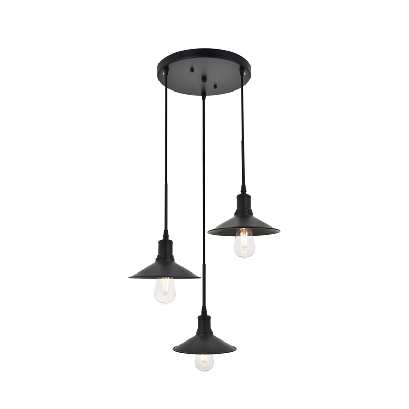 Living District Etude 3 Light Black Pendant
