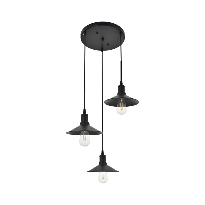 Living District Etude 3 Light Black Pendant