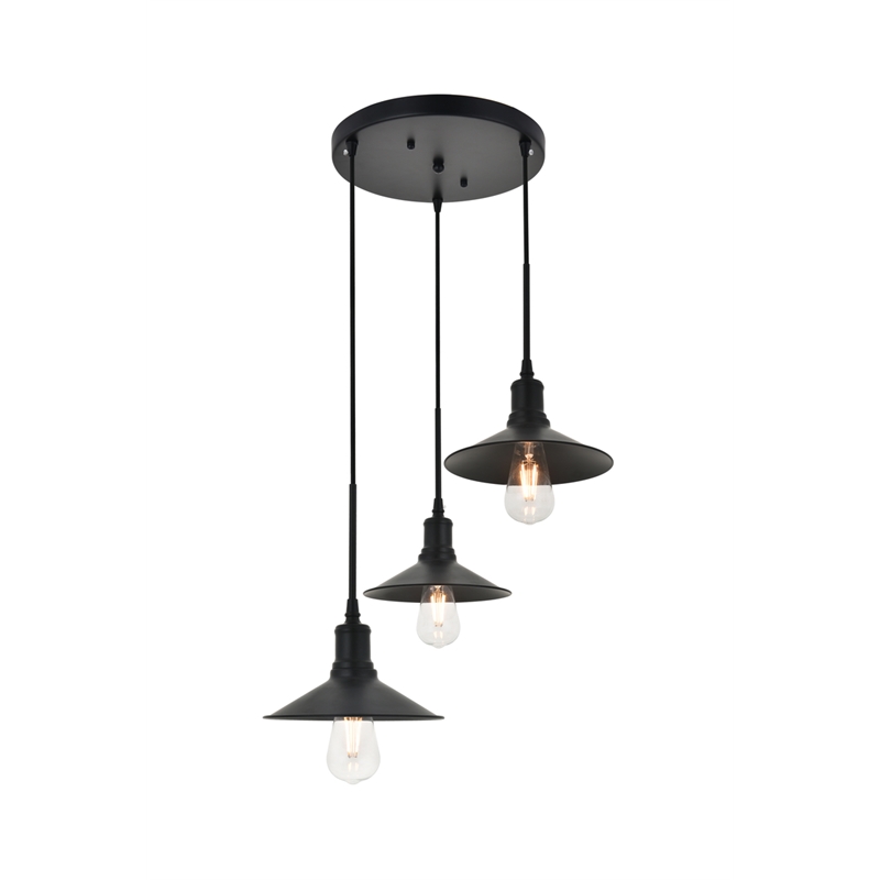 Living District Etude 3 Light Black Pendant