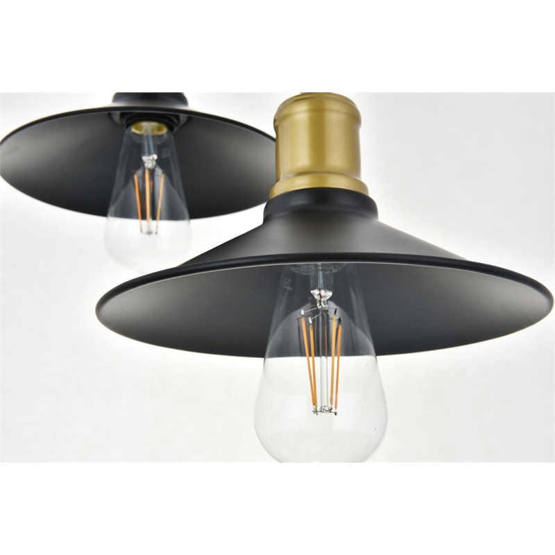 Living District Etude 3 Light Brass and Black Pendant