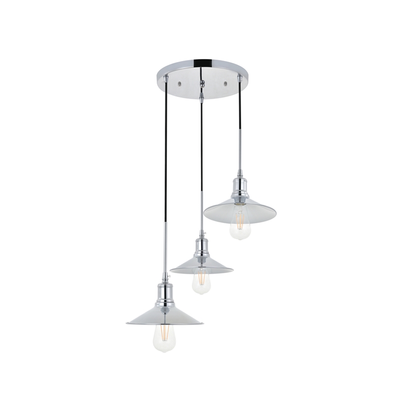 Living District Etude 3 Light Chrome Pendant
