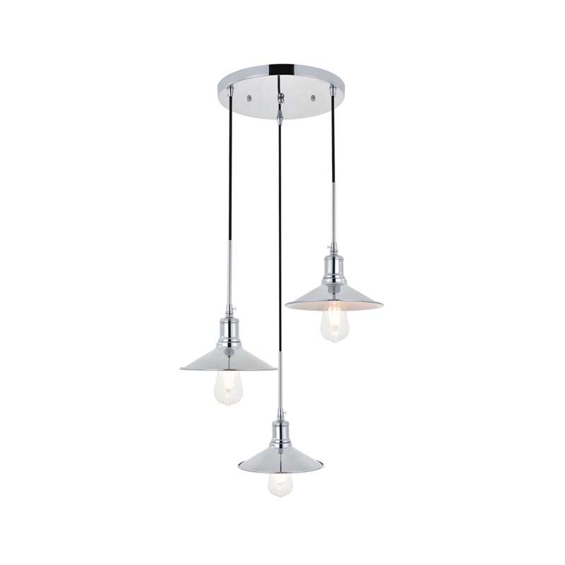 Living District Etude 3 Light Chrome Pendant