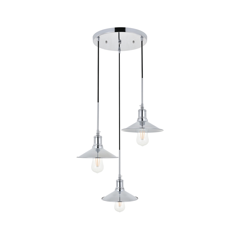 Living District Etude 3 Light Chrome Pendant