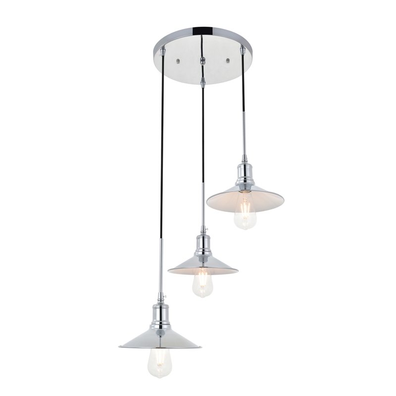 Living District Etude 3 Light Chrome Pendant