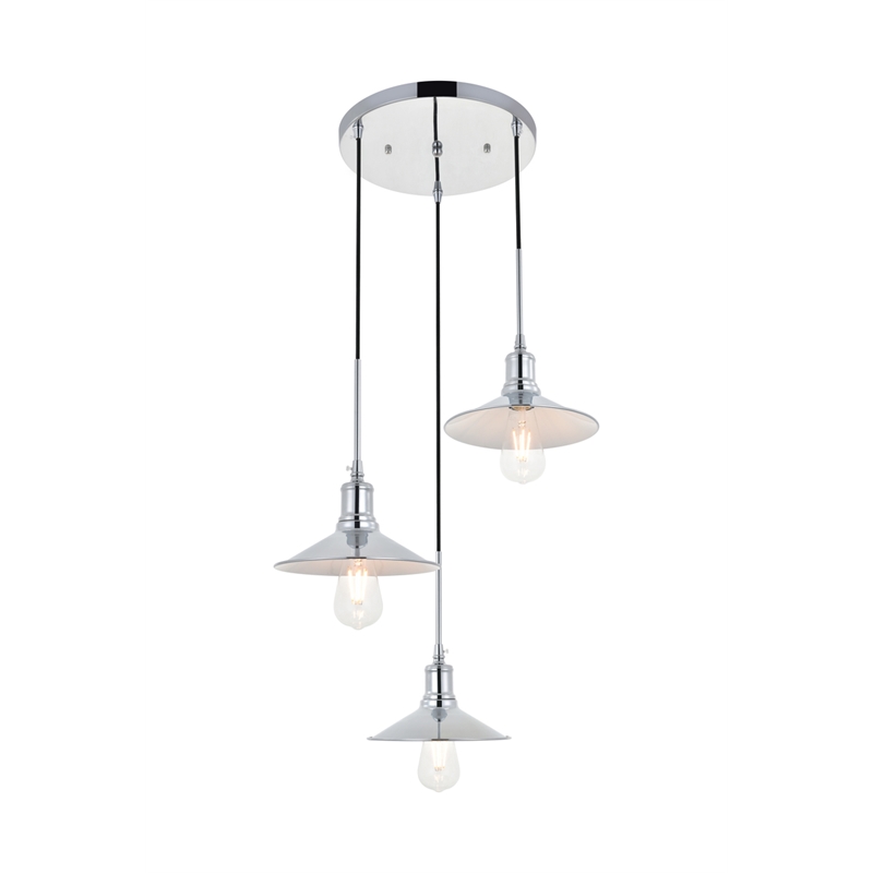 Living District Etude 3 Light Chrome Pendant