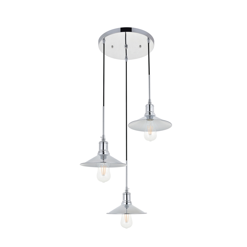 Living District Etude 3 Light Chrome Pendant