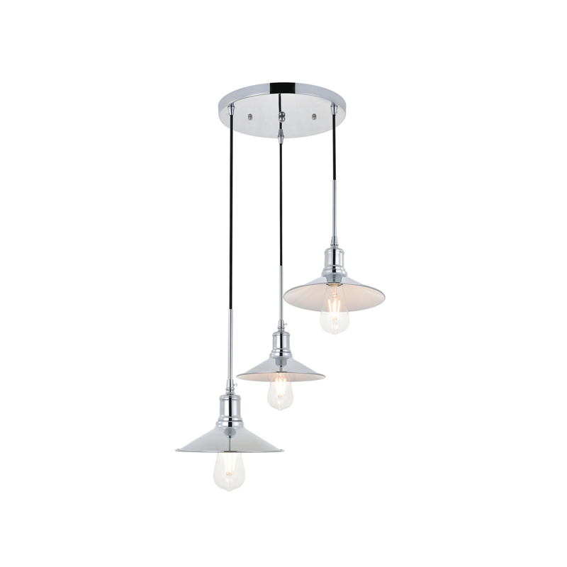Living District Etude 3 Light Chrome Pendant