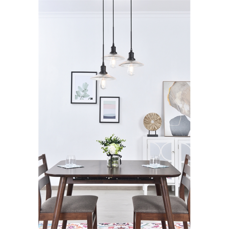 Living District Waltz 3 Light Black Pendant