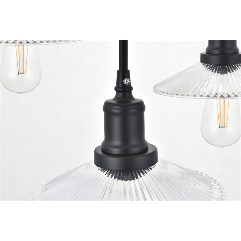 Living District Waltz 3 Light Black Pendant