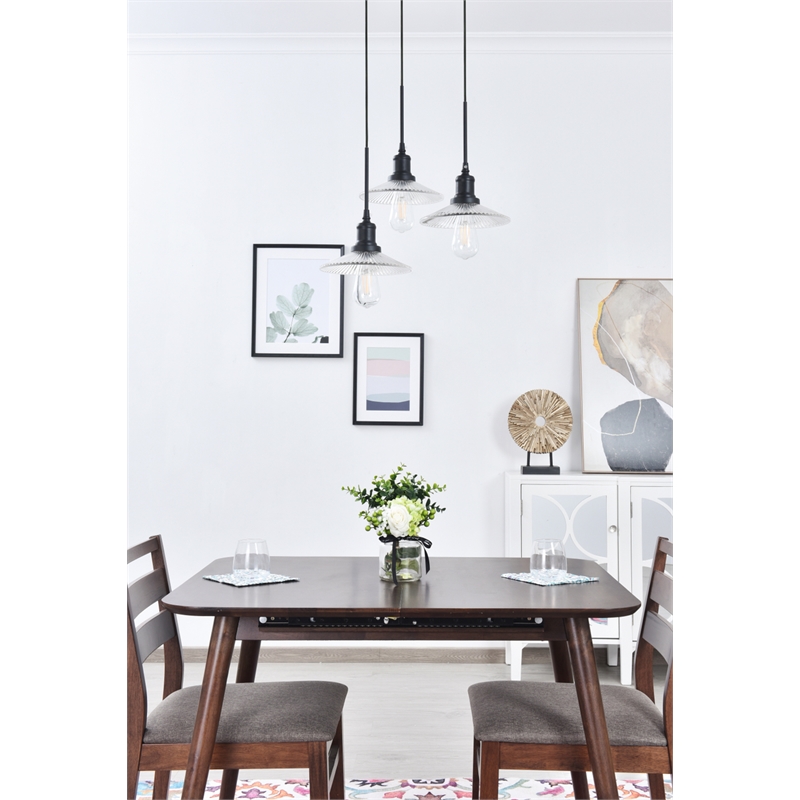 Living District Waltz 3 Light Black Pendant