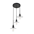 Living District Waltz 3 Light Black Pendant