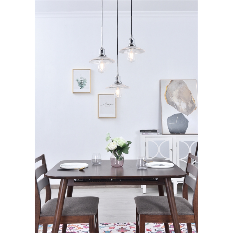 Living District Waltz 3 Light Chrome Pendant