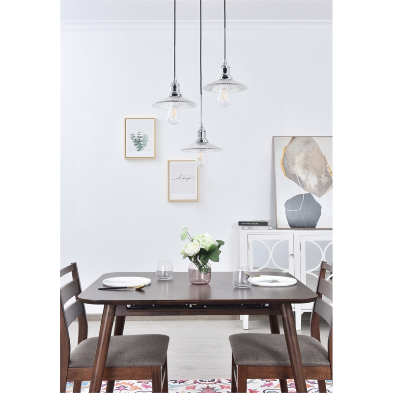 Living District Waltz 3 Light Chrome Pendant