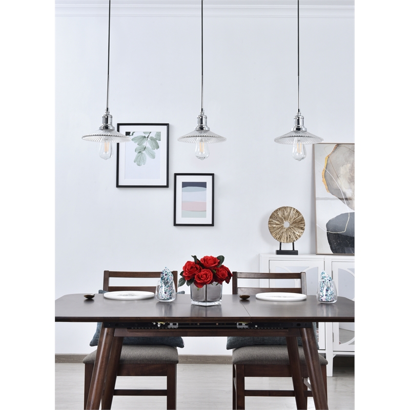 Living District Waltz 3 Light Chrome Pendant