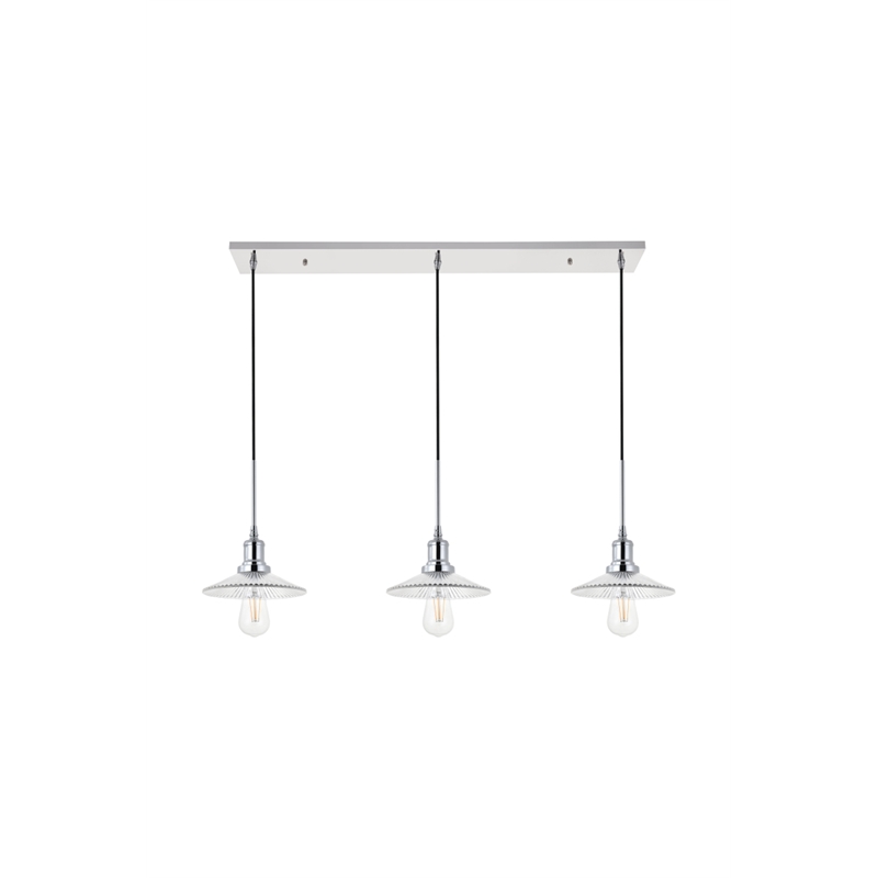 Living District Waltz 3 Light Chrome Pendant