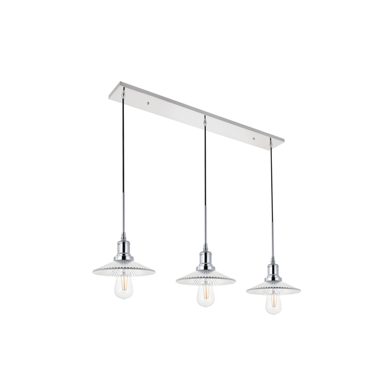 Living District Waltz 3 Light Chrome Pendant