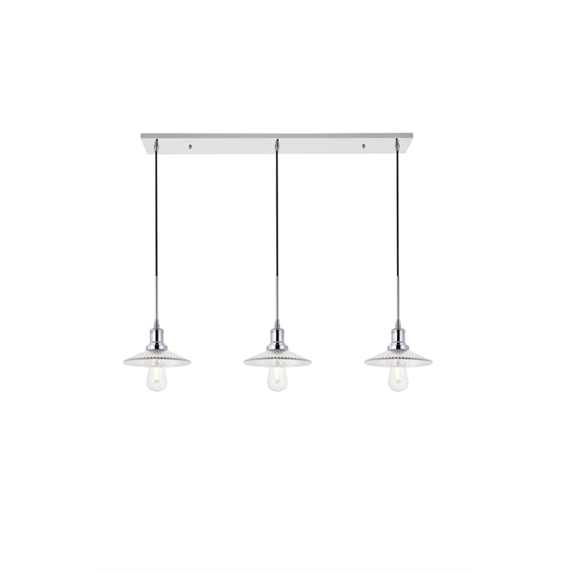 Living District Waltz 3 Light Chrome Pendant