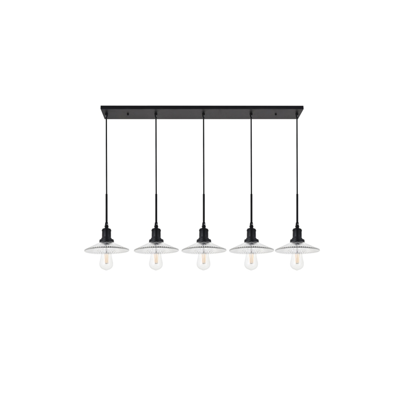 Living District Waltz 5 Light Black Pendant