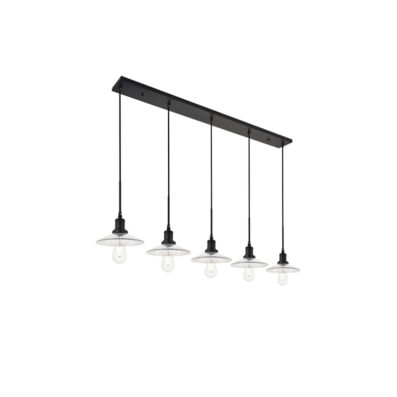 Living District Waltz 5 Light Black Pendant