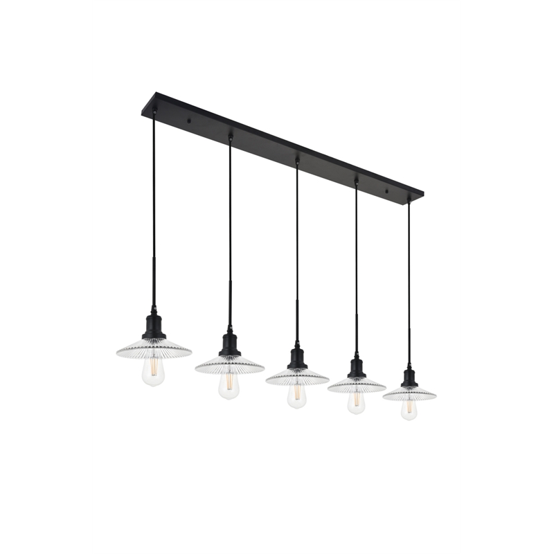 Living District Waltz 5 Light Black Pendant