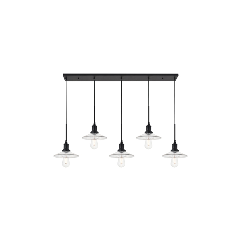 Living District Waltz 5 Light Black Pendant