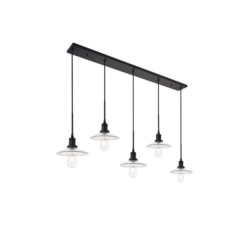 Living District Waltz 5 Light Black Pendant
