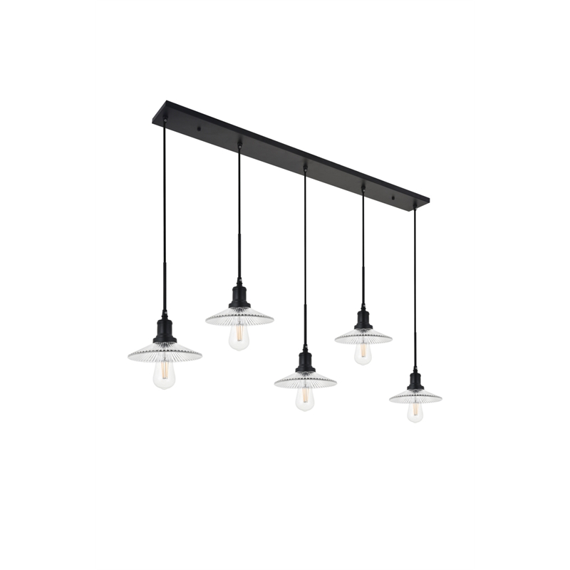 Living District Waltz 5 Light Black Pendant