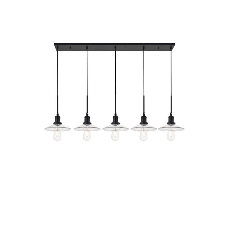 Living District Waltz 5 Light Black Pendant