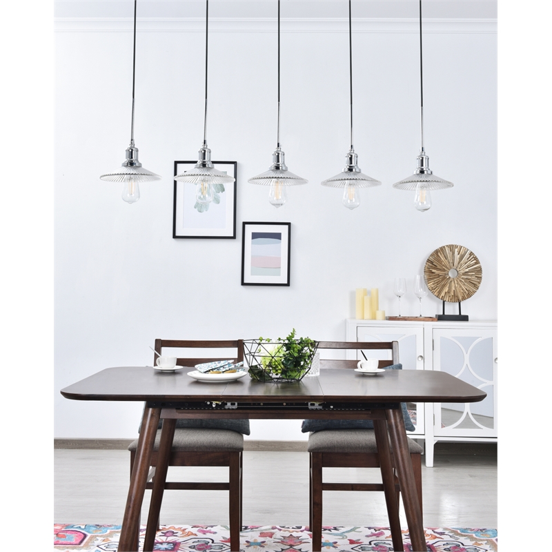 Living District Waltz 5 Light Chrome Pendant