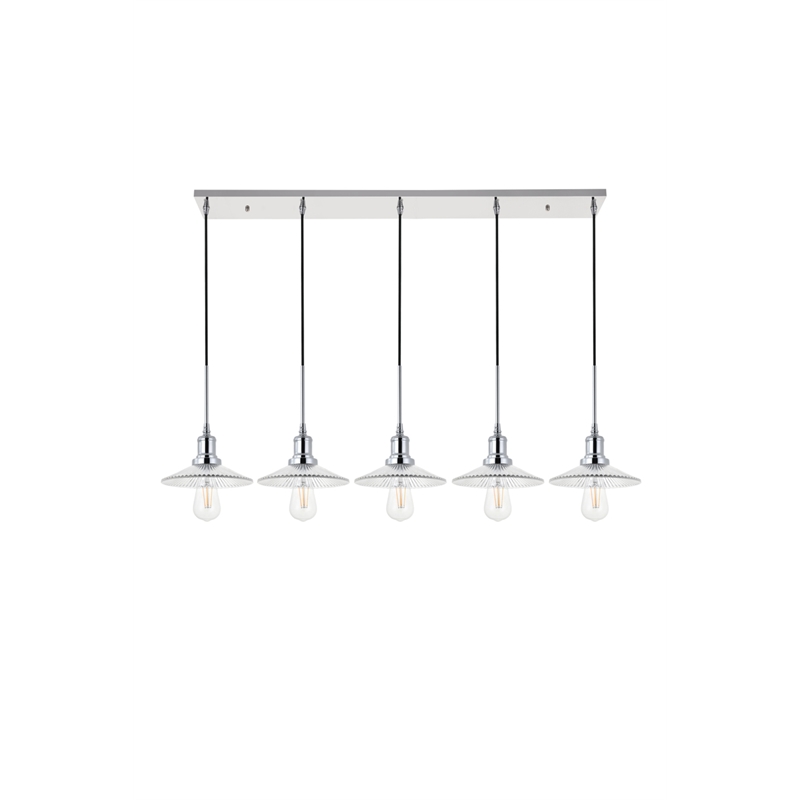 Living District Waltz 5 Light Chrome Pendant