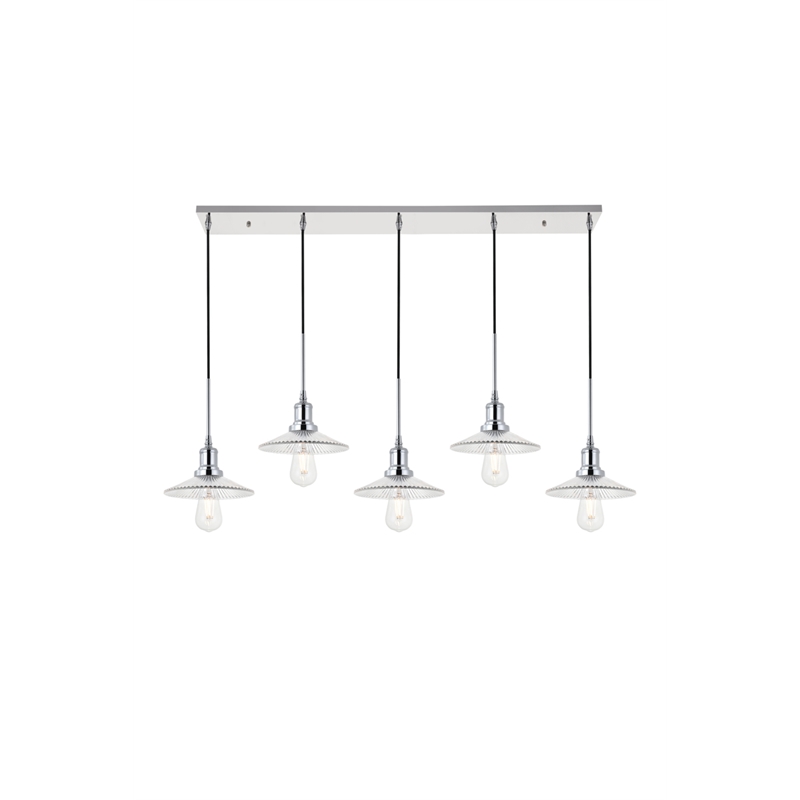Living District Waltz 5 Light Chrome Pendant