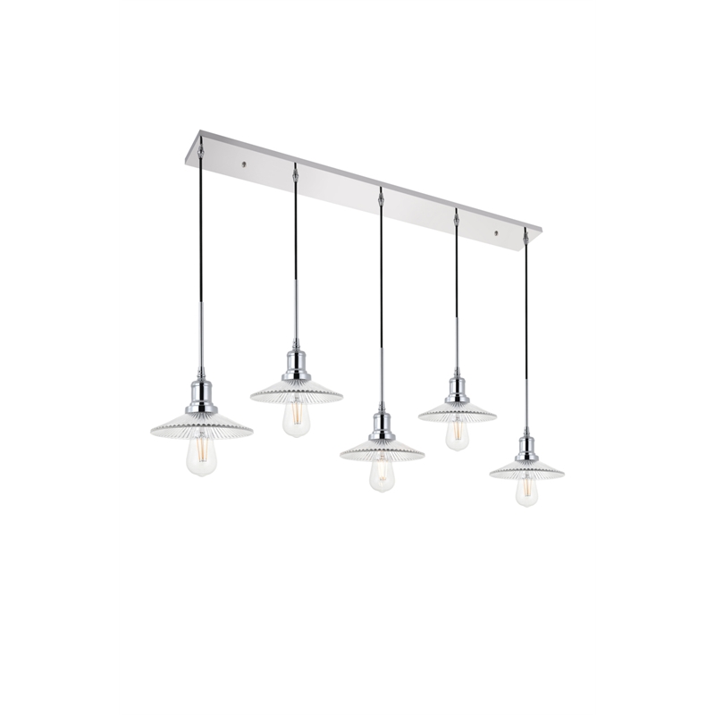 Living District Waltz 5 Light Chrome Pendant