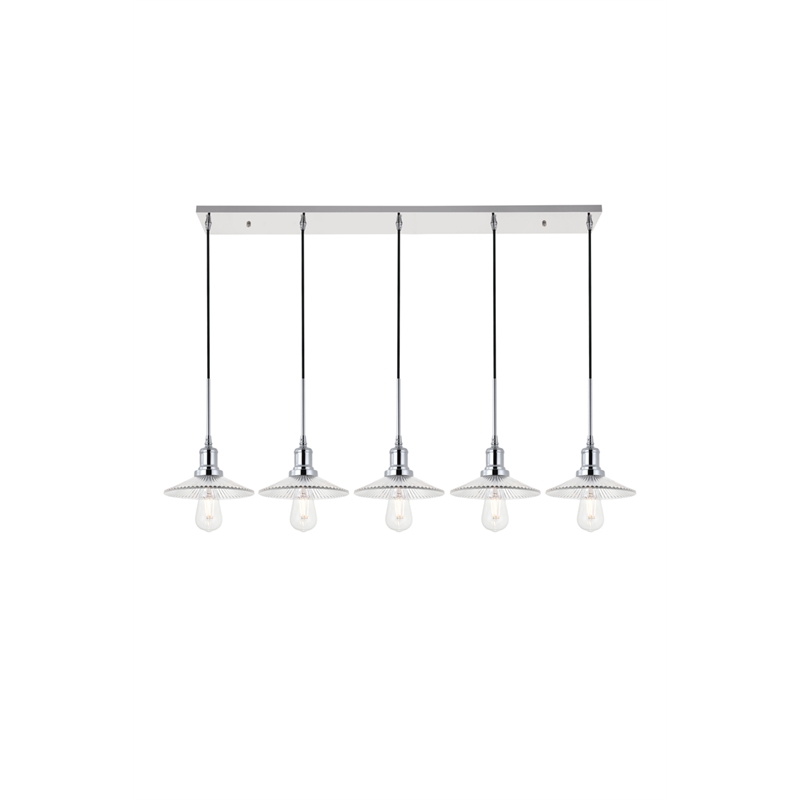 Living District Waltz 5 Light Chrome Pendant