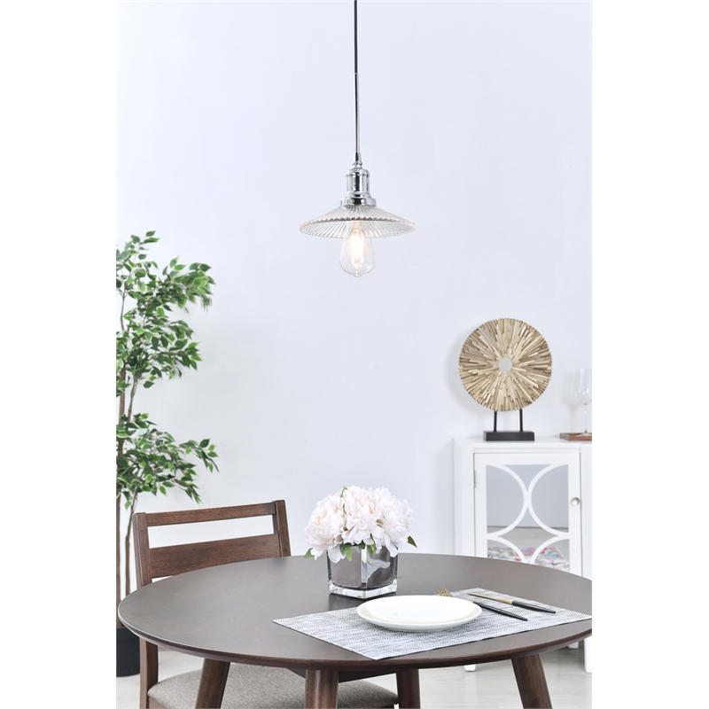 Living District Waltz 1 Light Chrome Pendant