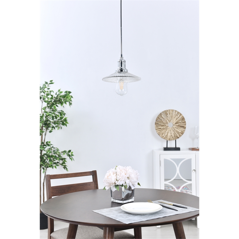 Living District Waltz 1 Light Chrome Pendant