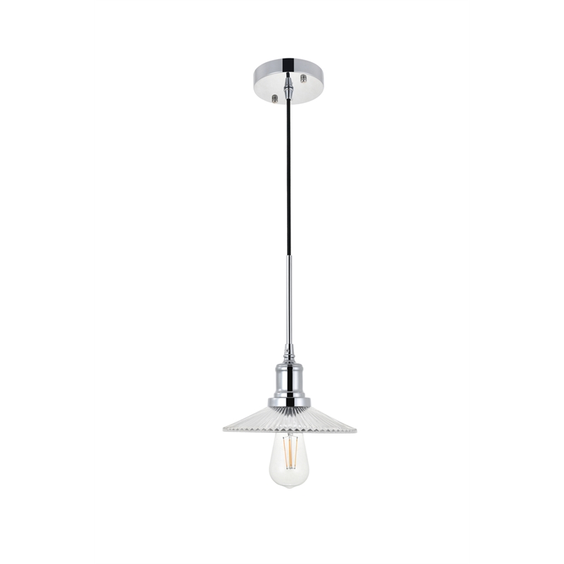 Living District Waltz 1 Light Chrome Pendant